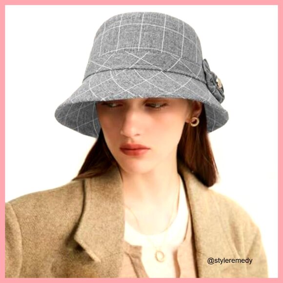 Vintage Fedora Floral Bucket Hat Cotton Polyester Adjustable Packable main image 6